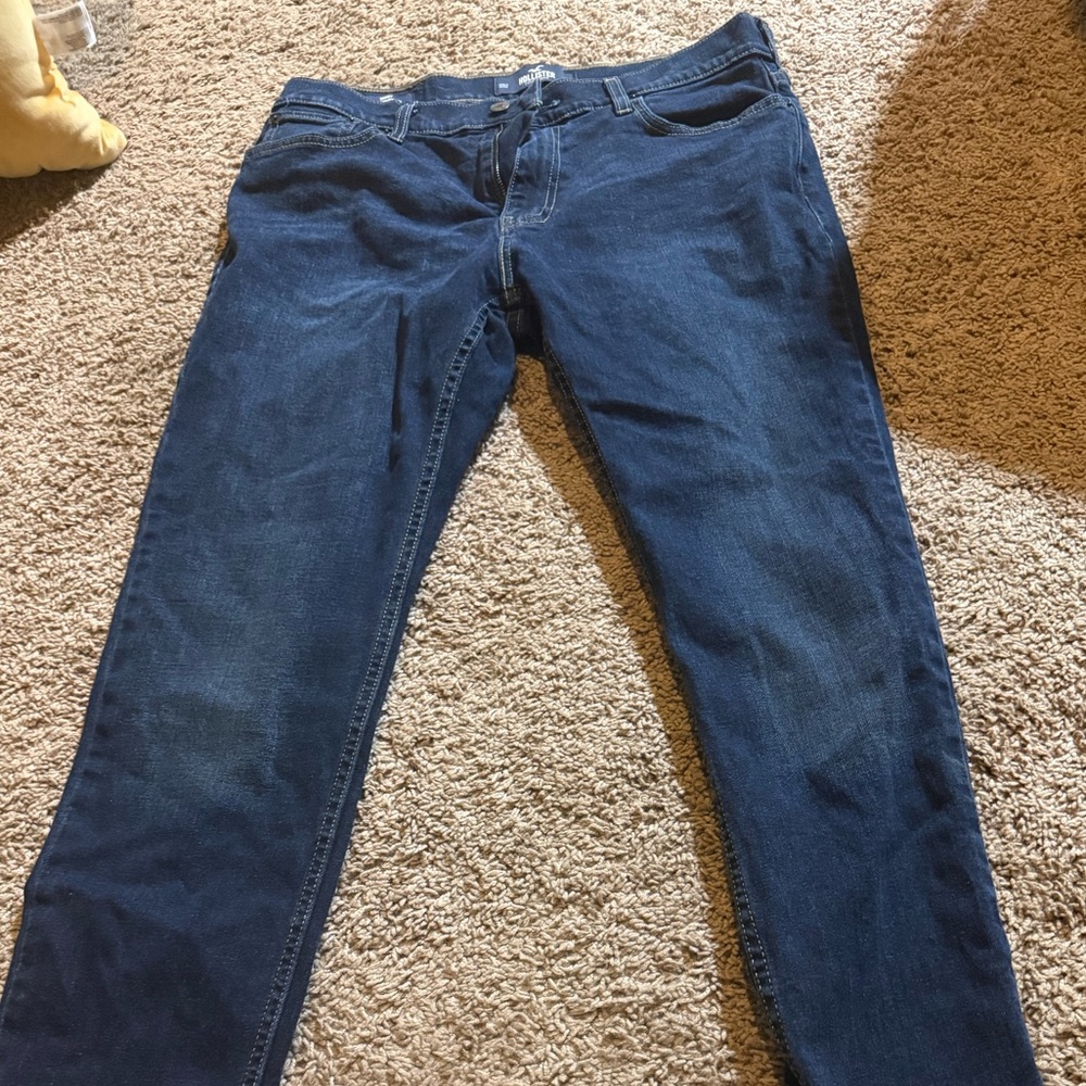 Hollister Women's Deep Blue Skinny Jeans